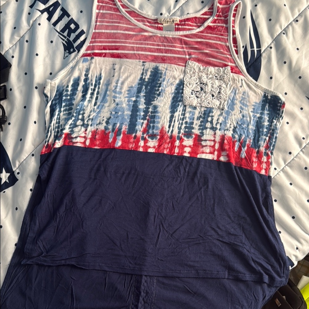 Stylish Red and Blue Women's Top